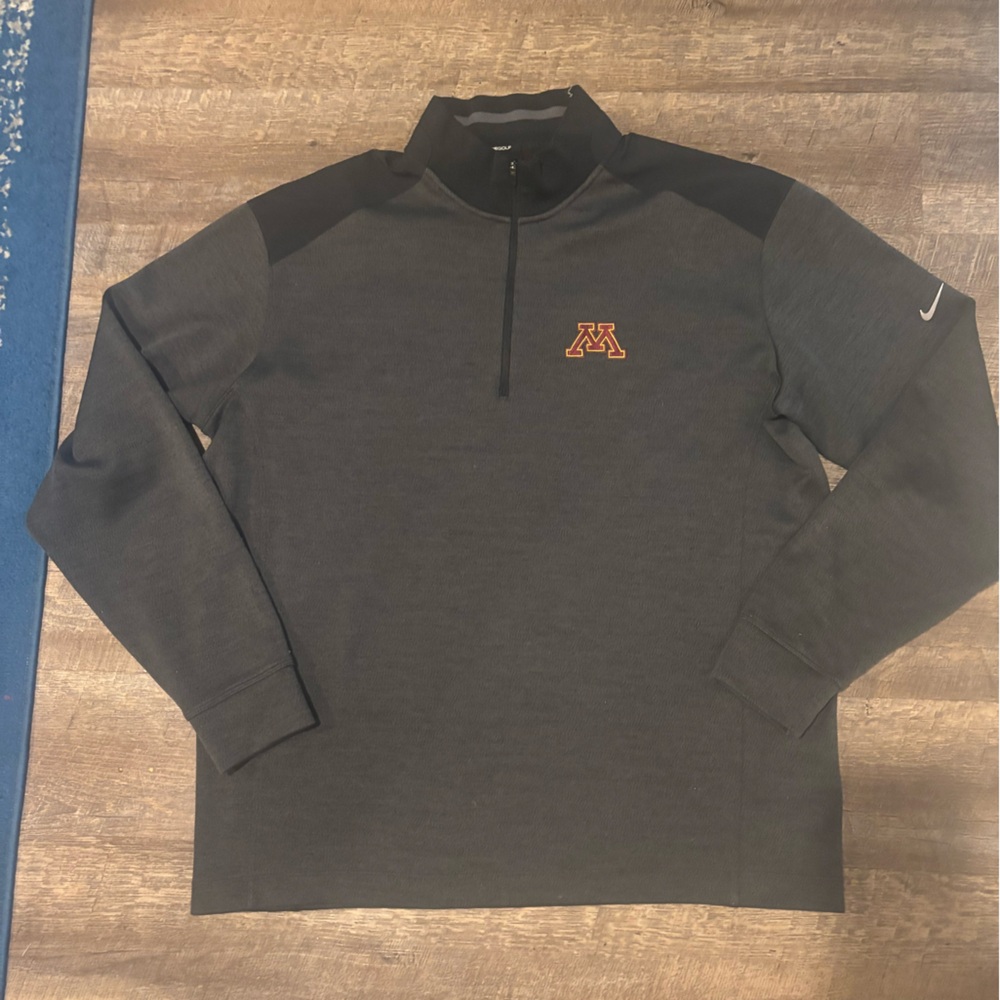 Nike Golf Men's Charcoal and Black Zip-Up Pullover UMN